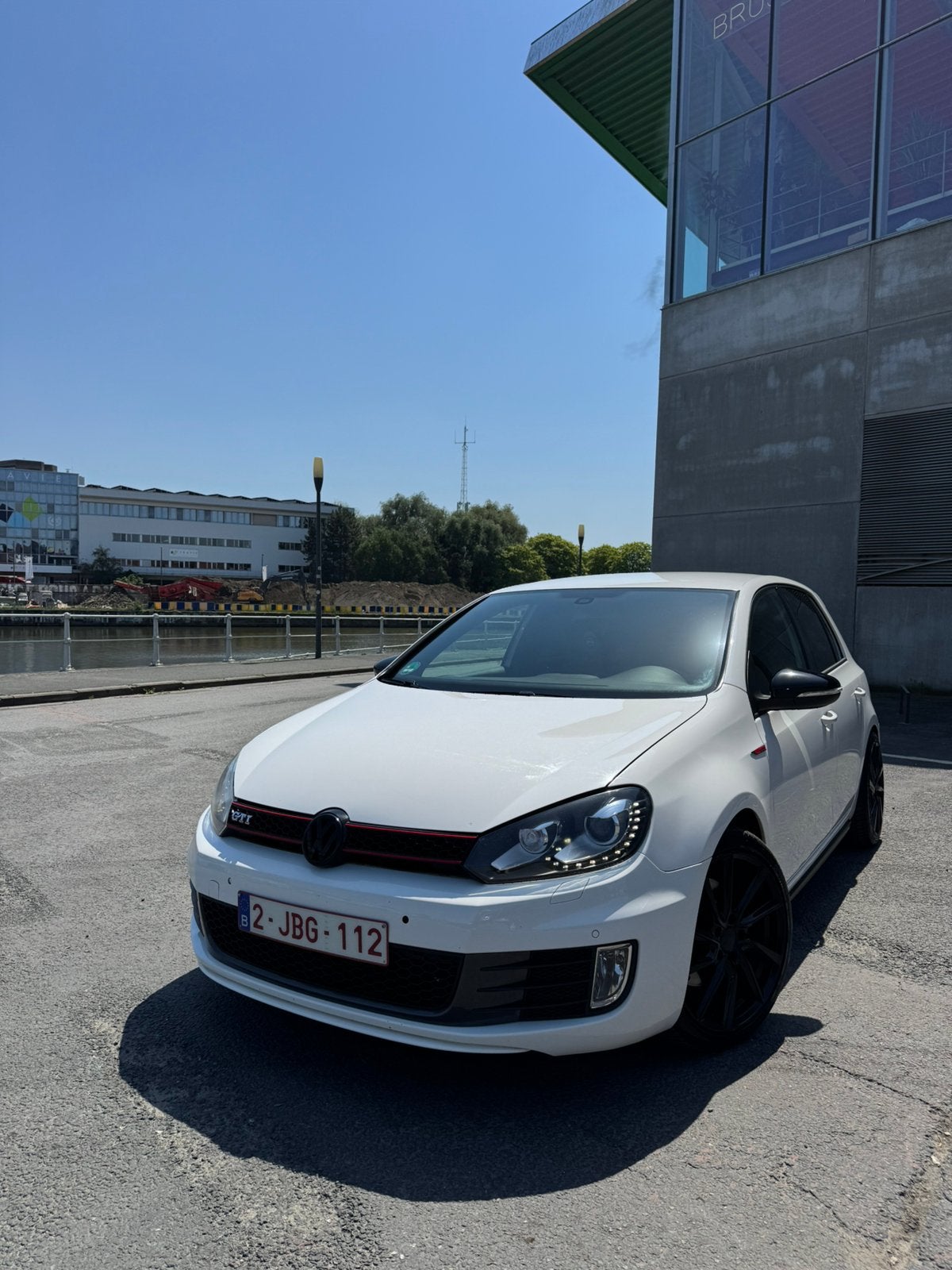 Volkswagen Golf 6 GTI DSG, Auto's, Zwart, Wit, Leder, 5 zetels