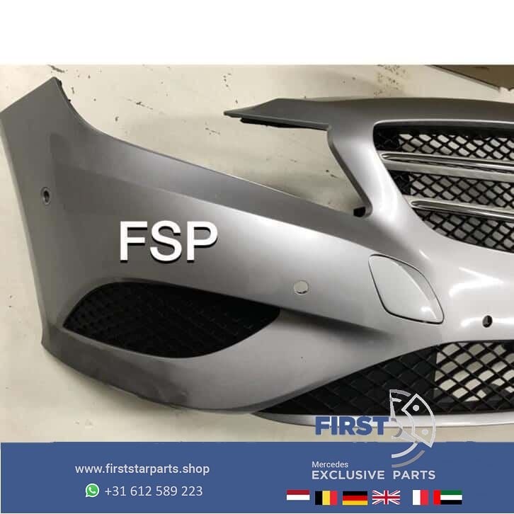 W176 voorbumper compleet Mercedes A Klasse 2012-2018 grijs, Gebruikt, -, Voor, Ophalen of Verzenden