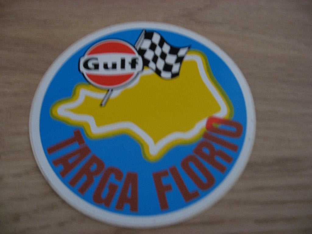 Autocollant Targa Florio Gulf Circuit 9,5 cm, Collections, Enlèvement ou Envoi, Neuf, Sport