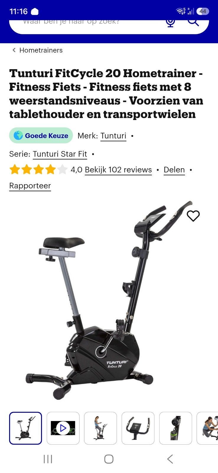 hometrainer, Sports & Fitness, Enlèvement, Comme neuf, Jambes, Vélo d'appartement