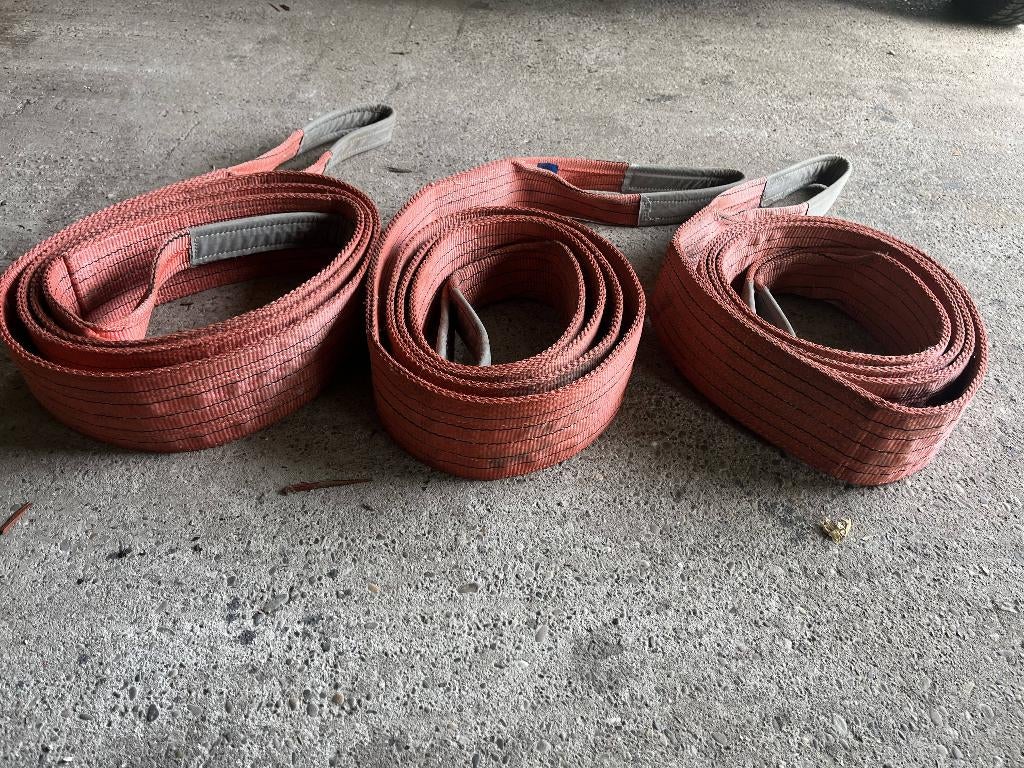 hijsband 5 ton 5 meter 3 st, Ophalen, Zo goed als nieuw