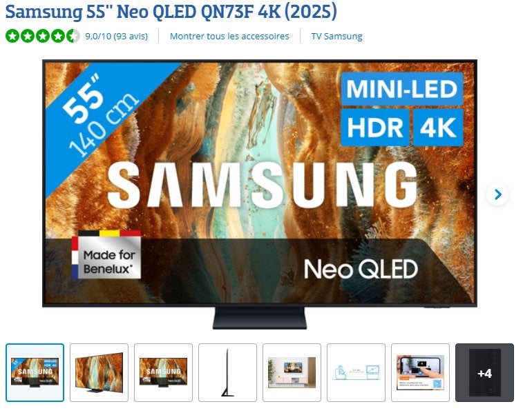 tv mini led neo qled samsung 55, Neuf, QLED, 120 Hz, Enlèvement