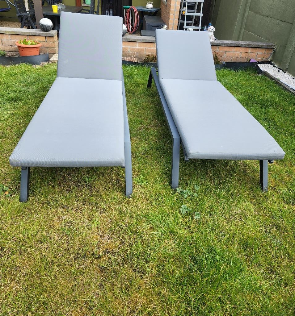 2 transats de piscine, Enlèvement, Comme neuf, Aluminium, Réglable