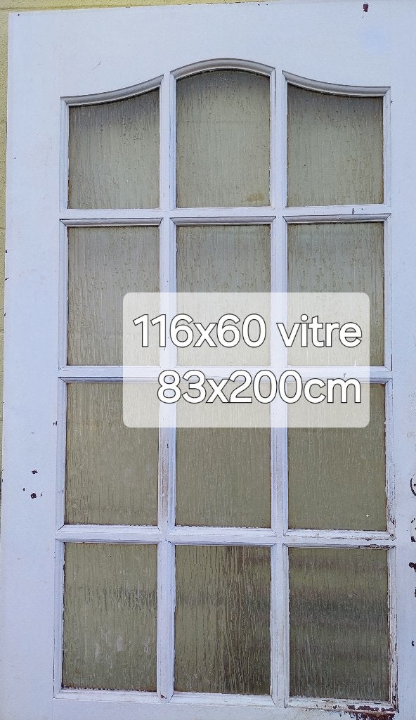 Prix 45euro/porte  en bois massif vitré  dimention 83x200t, Enlèvement