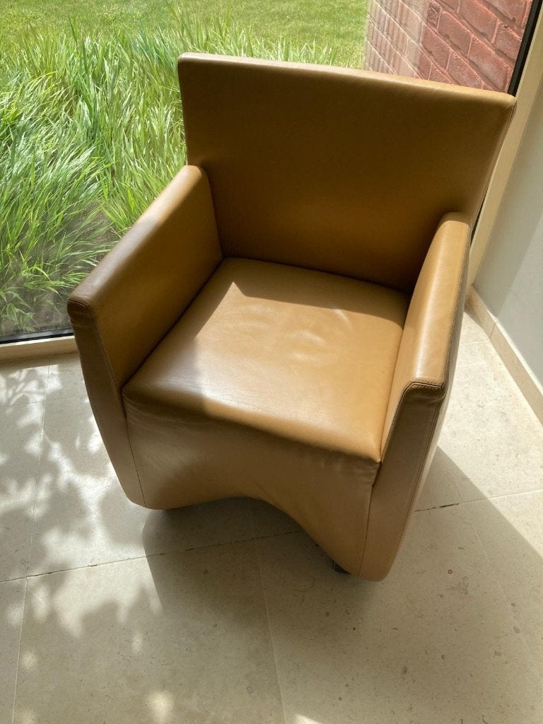 Superbes fauteuils design de BALERI ITALIA, Maison & Meubles, Enlèvement, Comme neuf, Cuir, Tijdloos, klassevol in topleder