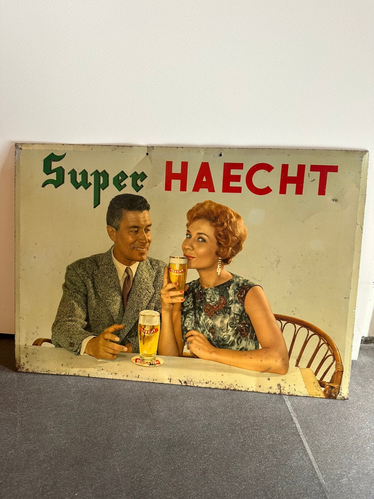 Super haecht reclamebord, Verzamelen, Ophalen of Verzenden, Zo goed als nieuw, Reclamebord