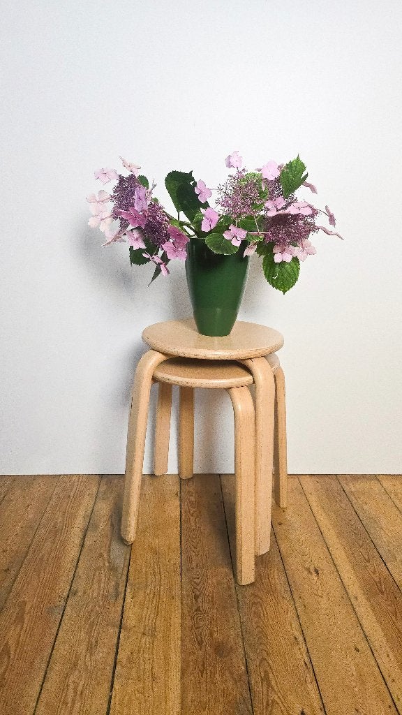 Paire de Tabourets en bois de bouleau type Alvar Aalto, Enlèvement ou Envoi, Maison et Meubles