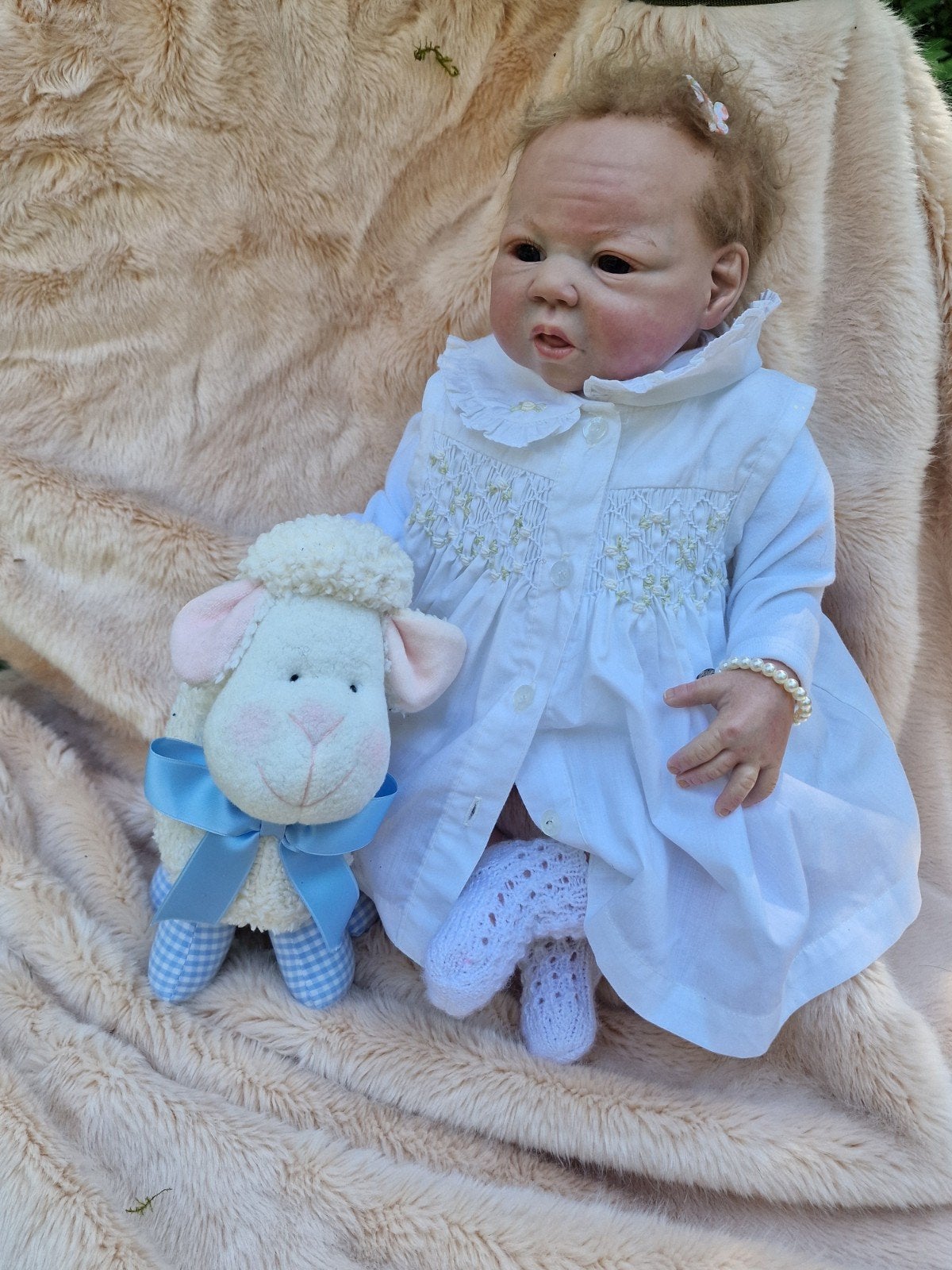 Prachtige reborn babypop genaamd Mincke, Ophalen of Verzenden, Zo goed als nieuw, Pop, Levensecht of Reborn