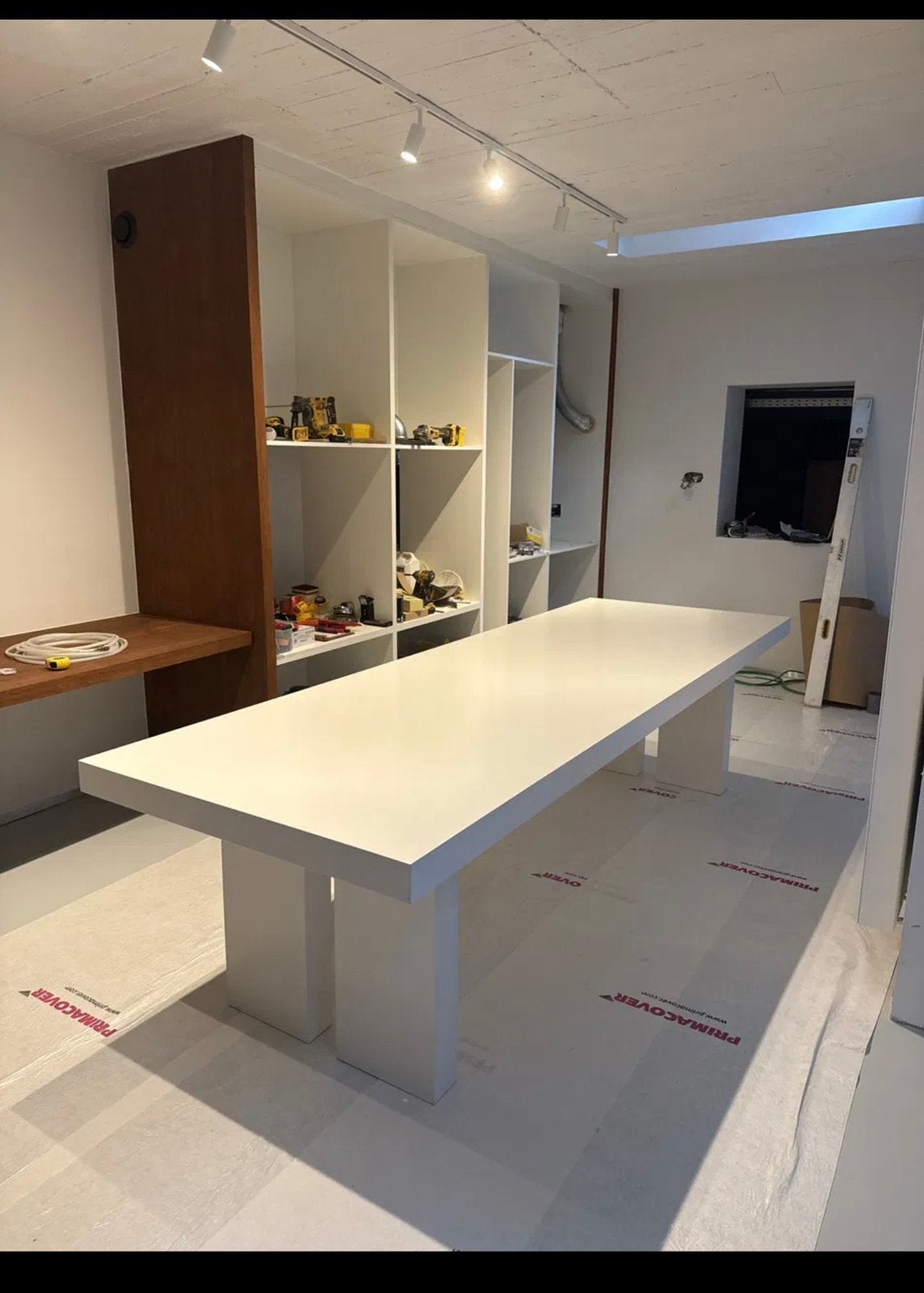 Massief eiken design tafel — 300 x 100 cm | Uniek stuk, Ophalen, Zo goed als nieuw