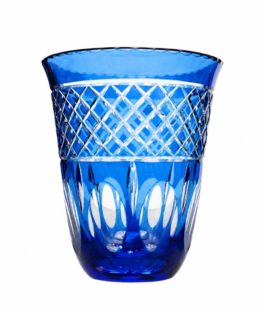 Grote kobaltblauwe Val Saint Lambert kristallen vaas VSL, Antiek en Kunst, Ophalen of Verzenden