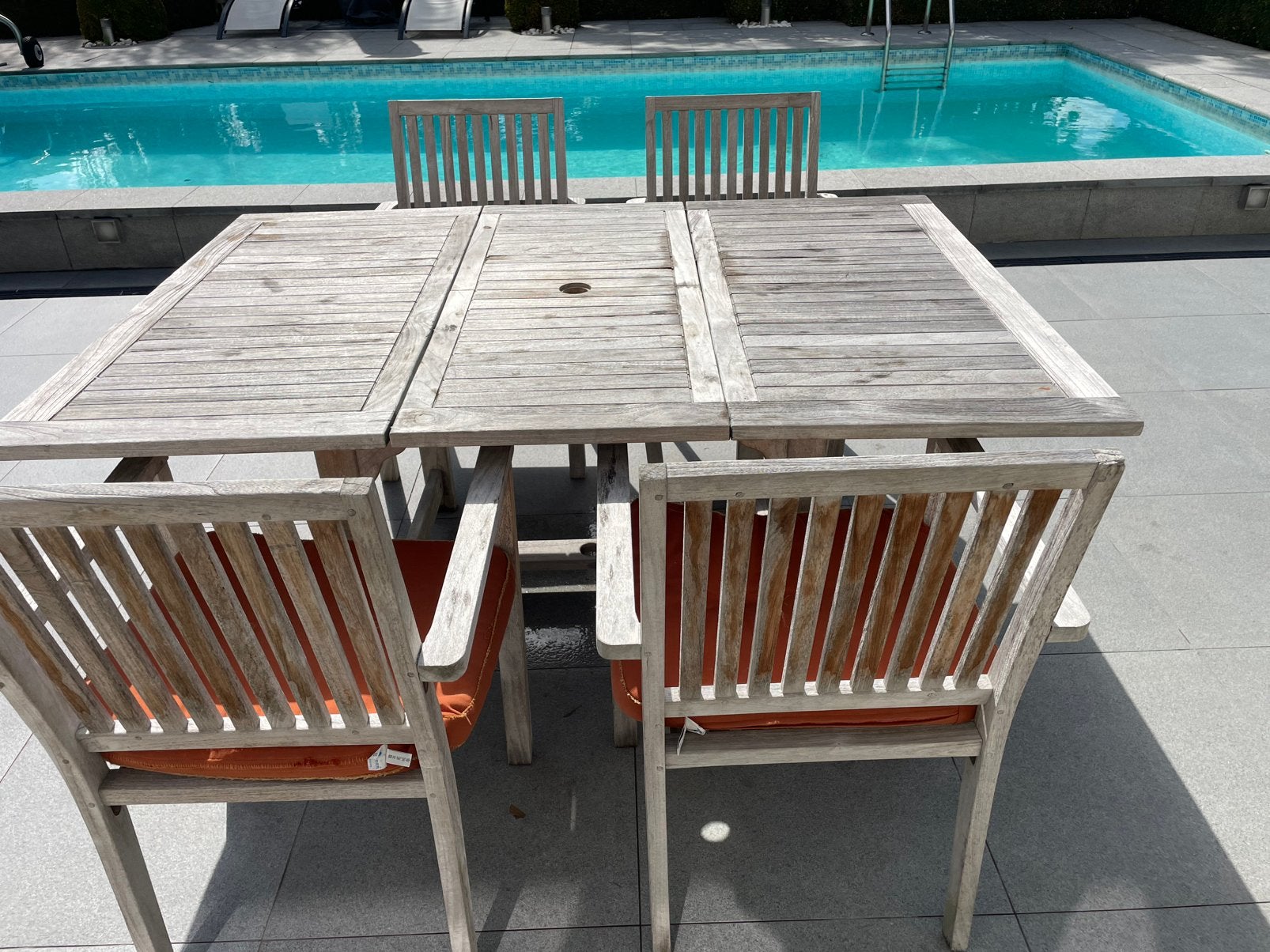 Teak tuinset, Ophalen, Gebruikt, Hardhout, 6 zitplaatsen