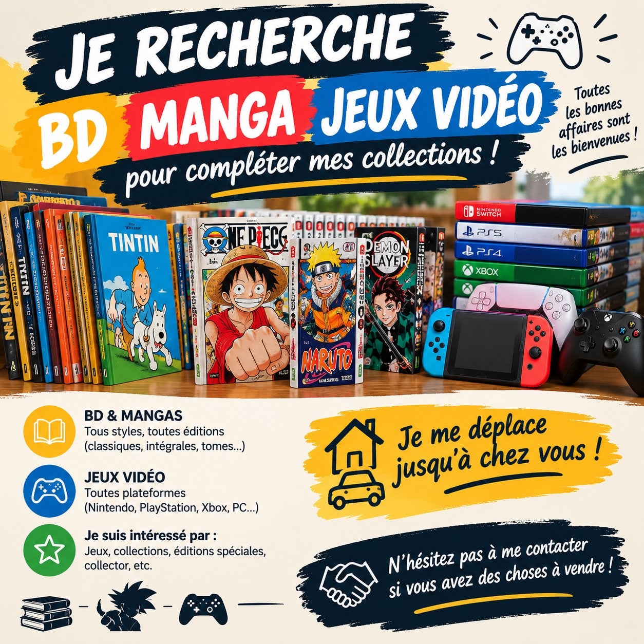 Recherche BD, manga, jeux video., Tickets & Billets, Une personne, Plusieurs jours