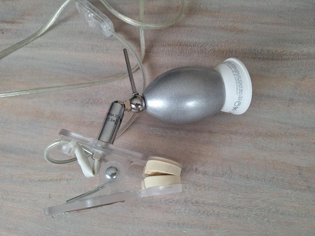 EGLO klemspot / leeslamp – model 92092 – met klem, Huis en Inrichting, Gebruikt, Metaal of Aluminium, Ophalen of Verzenden, Led
