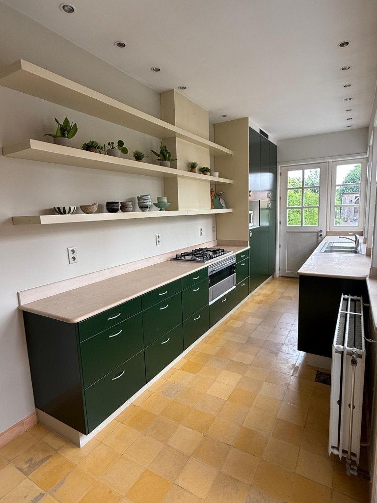 Dubbelzijdige keuken, Huis en Inrichting, Keuken | Complete keukens, Ophalen, Gebruikt, Graniet of Steen, Dubbelwandige keuken