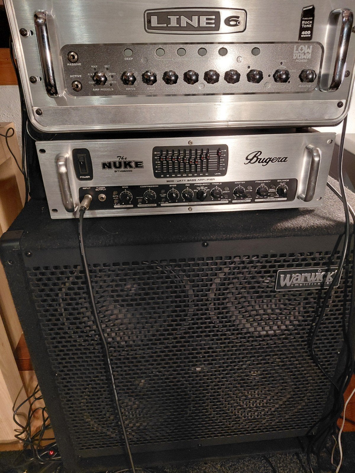 te koop een 7  tal basversterkers met cabinett, Muziek en Instrumenten, Ophalen, Nieuw, Basgitaar, 100 watt of meer