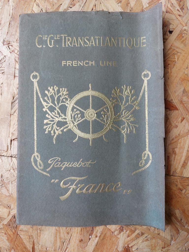 Carte du paquebot transatlantique  "France", Collections, Enlèvement ou Envoi, Utilisé, Bateau à moteur, Carte, Photo ou Gravure