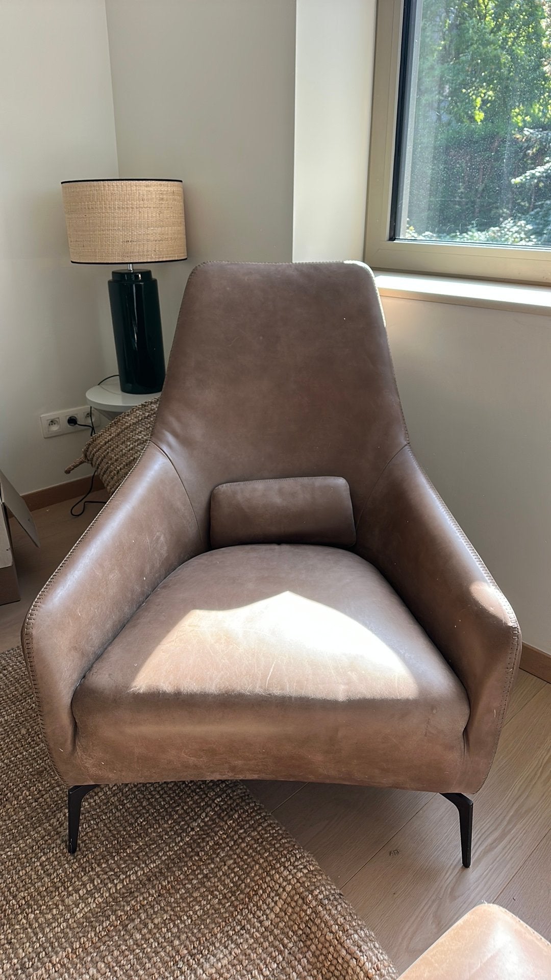 Fauteuil cuir marron Alivar, Maison & Meubles, Fauteuils, Moins de 75 cm, Enlèvement, Utilisé, 50 à 75 cm