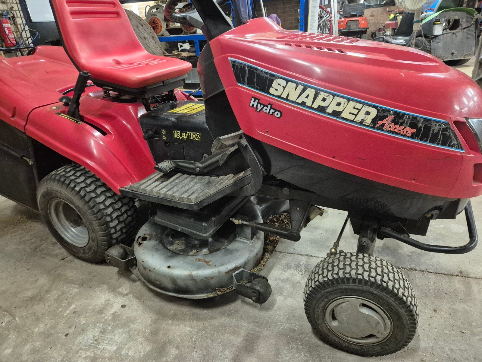 Snapper zitmaaier: einde seizoen-actie!, Tuin en Terras, Zitmaaiers, Ophalen, Gebruikt, Snapper, Briggs and Stratton, Elektrische starter