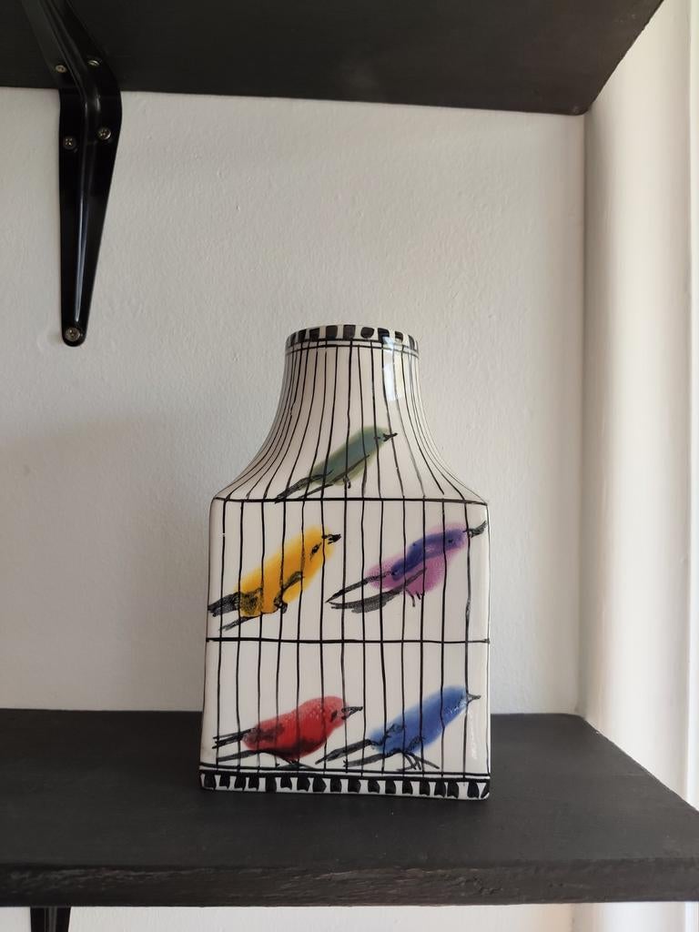Porseleinen vaas met vogels, Ophalen of Verzenden