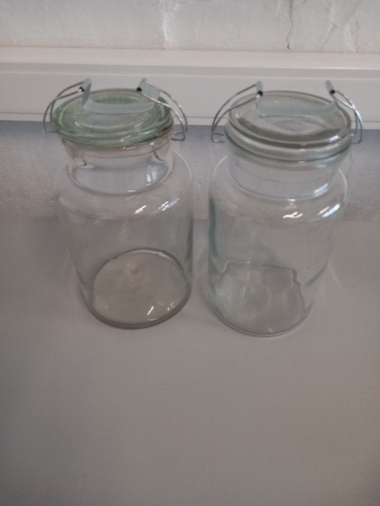 Bocaux en verre grande capacité 2L avec couvercle & attache, Maison & Meubles, Cuisine | Vaisselle, Enlèvement, Comme neuf, Verre