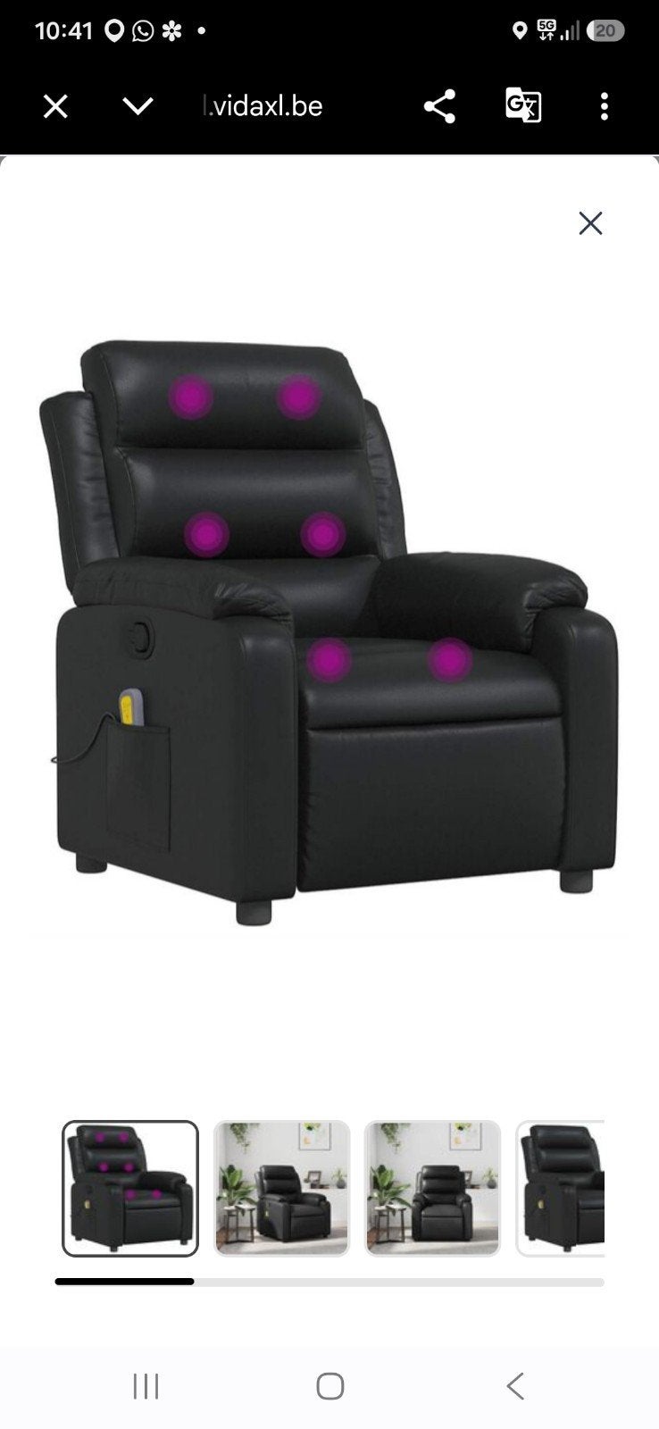 comfortabele, verstelbare massagestoel.


Handmatig te verst, Enlèvement, Bois