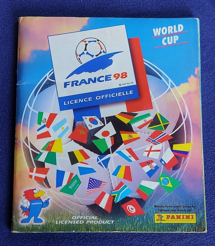 Panini sticker album voetbal 'WK France 1998 ' -volledig-, Verzamelen, Sportartikelen en Voetbal, Gebruikt, Poster, Plaatje of Sticker