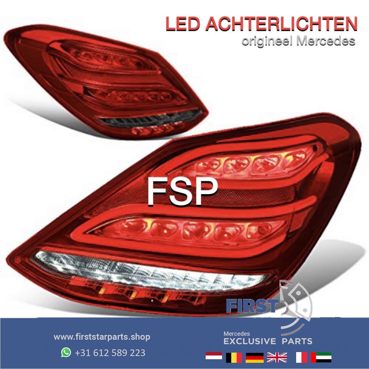 W205 Mercedes C Klasse LED ACHTERLICHT LINKS RECHTS ORIGINEE