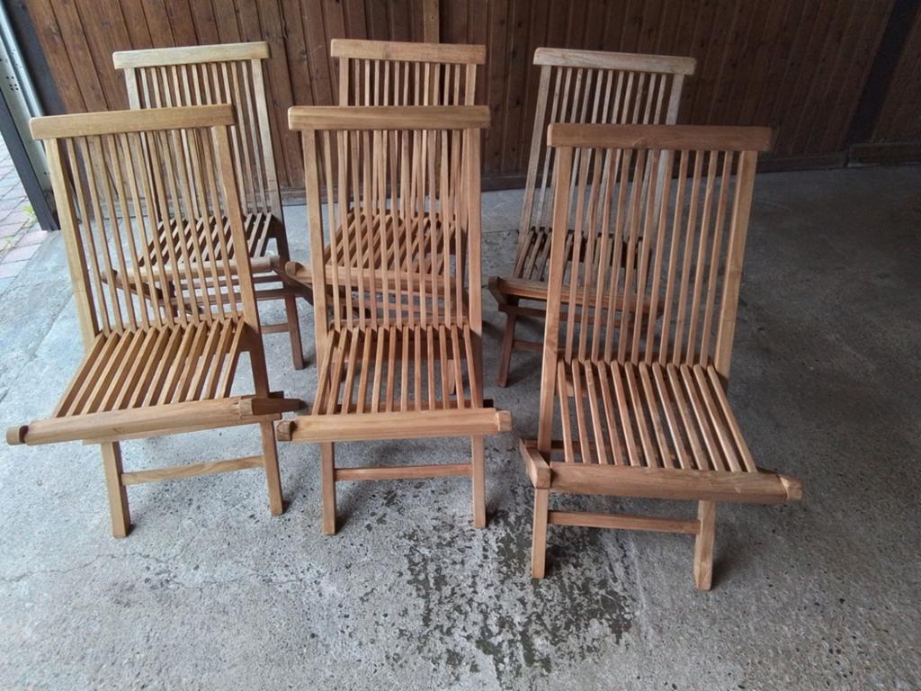 6 chaises de jardin en teck, Enlèvement