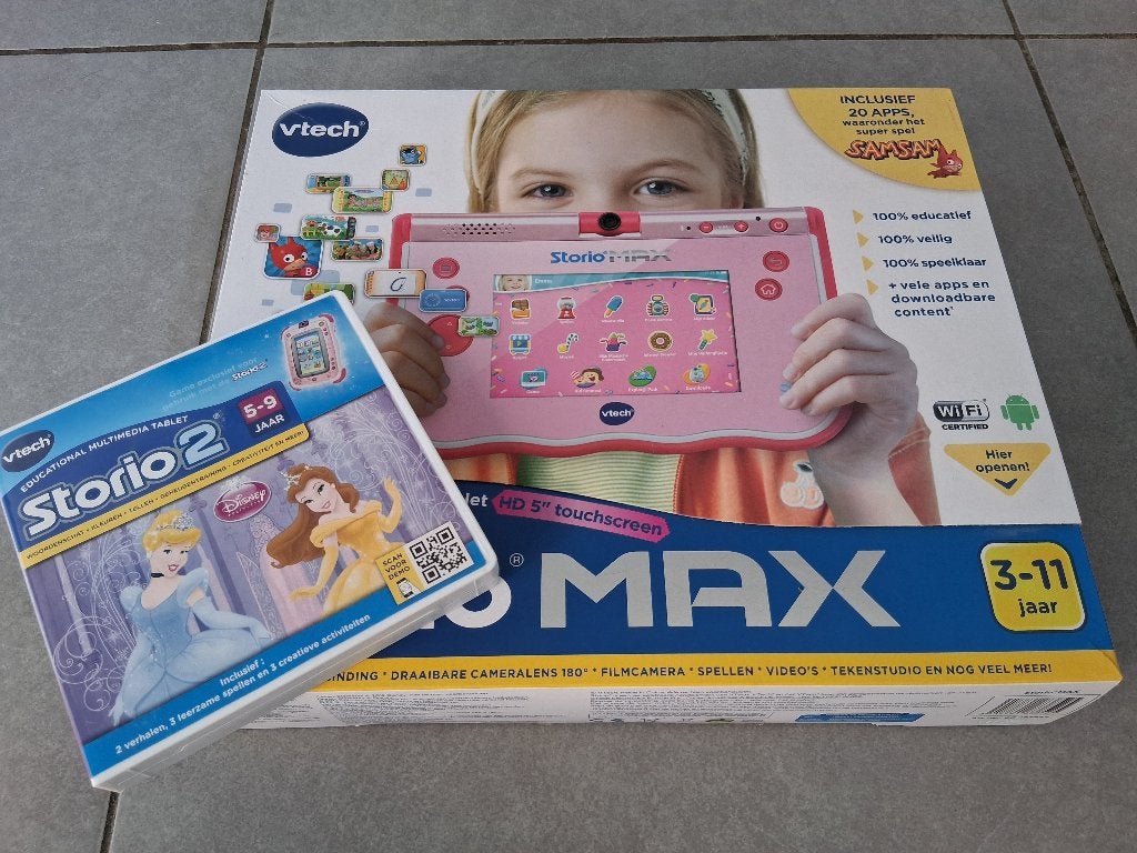 V-tech Storio Max + extra spel, Enlèvement ou Envoi, Comme neuf, Électronique, Avec lumière