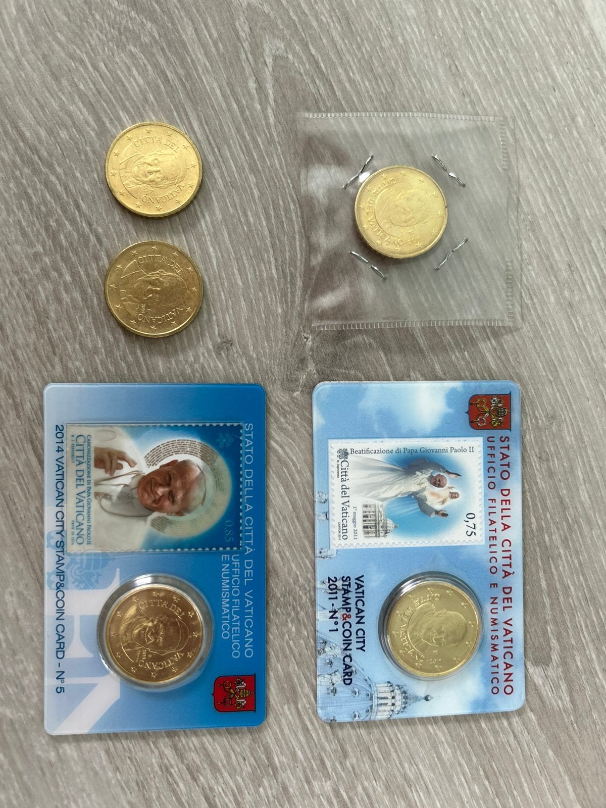 Munten 50 cent paus, Ophalen, Munten
