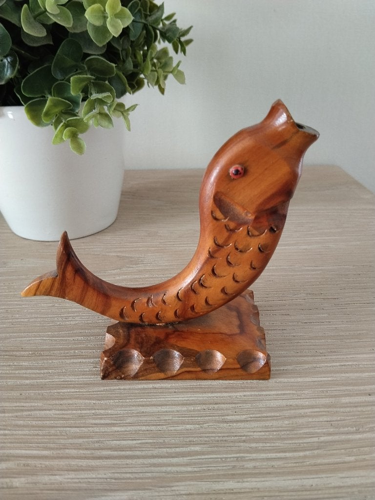 vintage houten vis houtsnijwerk, Antiek en Kunst, Ophalen of Verzenden, Hout, Houtsnijwerk