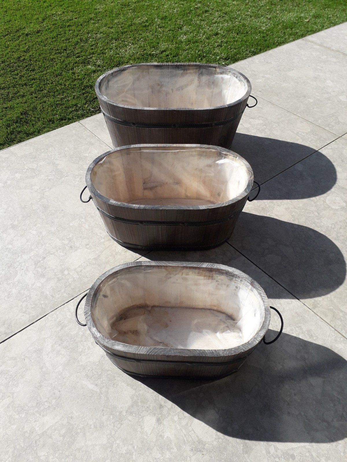 3 Plantpotten ovaal, Jardin & Terrasse, Pots de fleurs, Enlèvement, Neuf, Autres matériaux, Intérieur