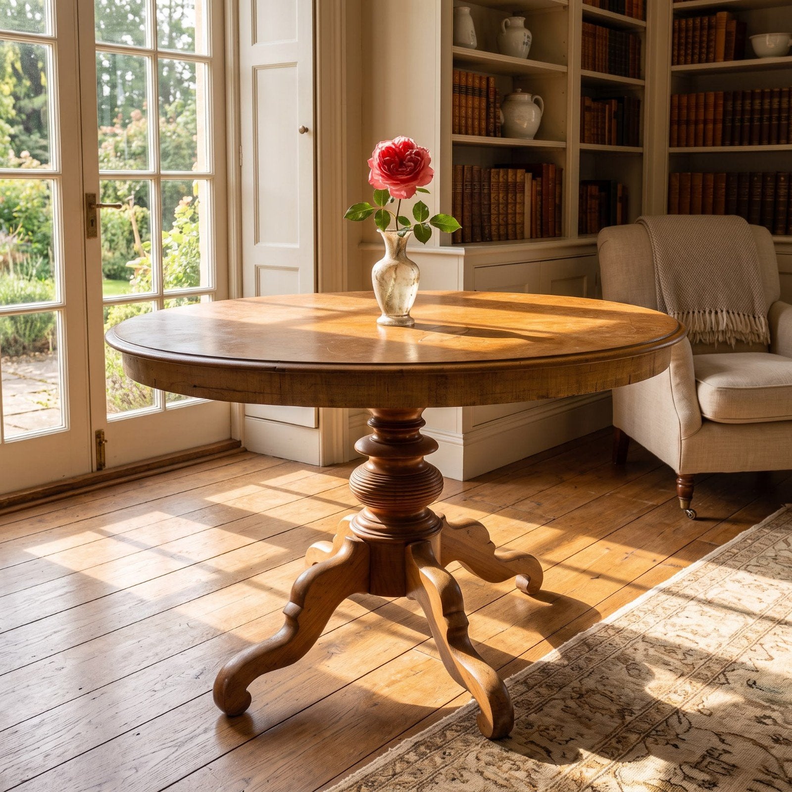 table ovale en chêne, Enlèvement