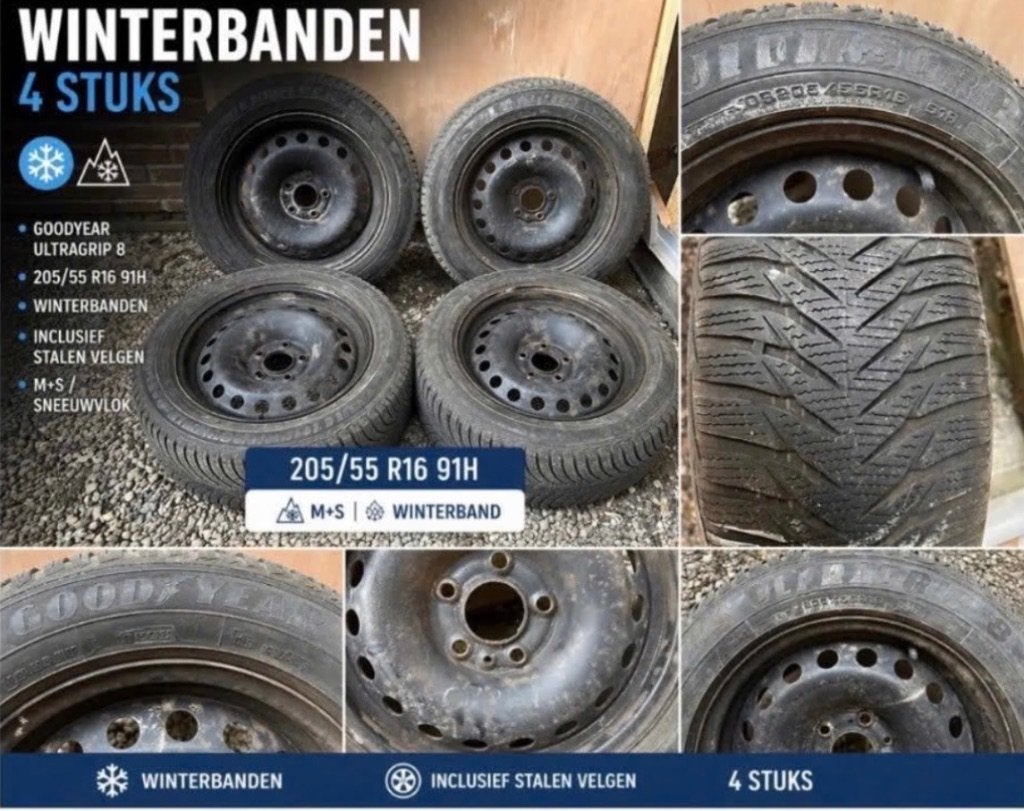 Winterbanden set 4 stuks, Auto-onderdelen, Ophalen, Winterbanden, Band(en)