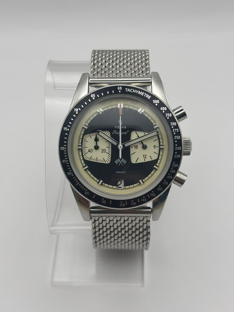 Yema Rallygraf Reverse Panda – Chronograph Meca-Quartz –39mm, Handtassen en Accessoires, Horloges | Antiek, Ophalen of Verzenden