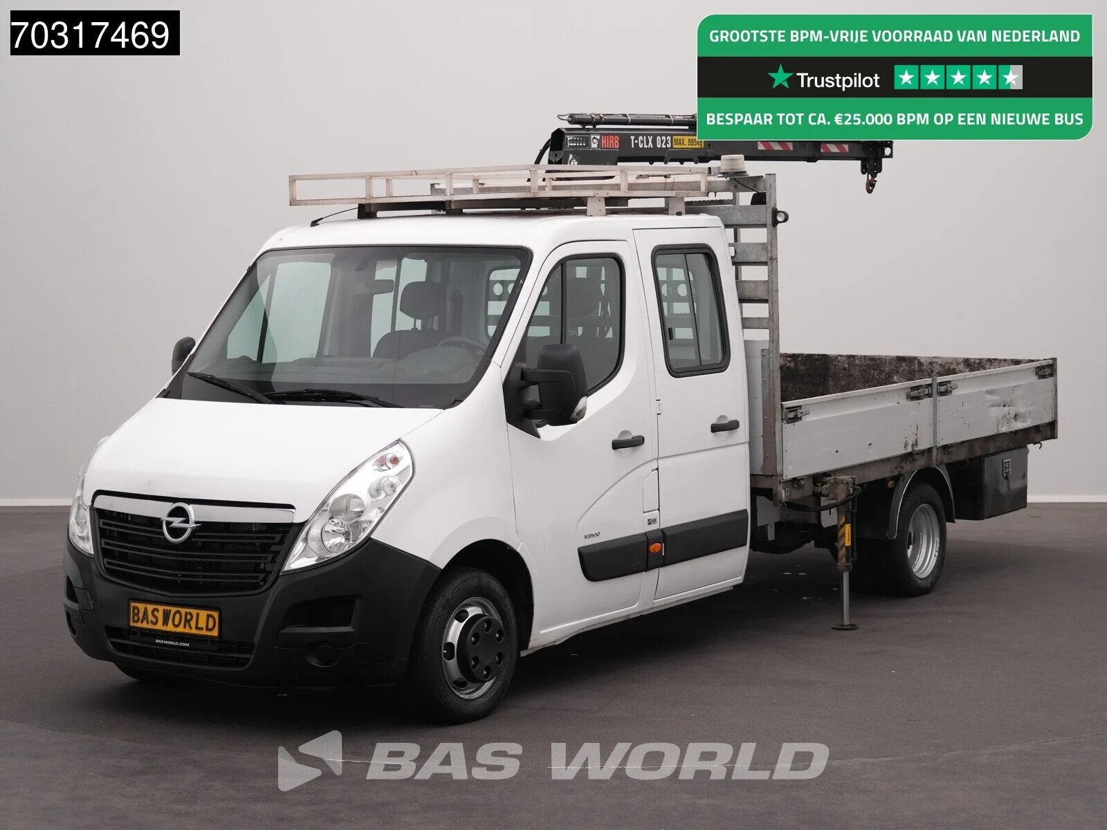 Opel Movano 145PK Kraanwagen Hiab T-CLX 023 B-3 Dubbellucht, Autos, 145 ch, Achat, Euro 6, Entreprise