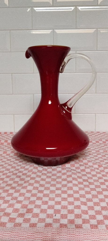 Vintage robijnrode karaf / decanter, Antiek en Kunst, Ophalen