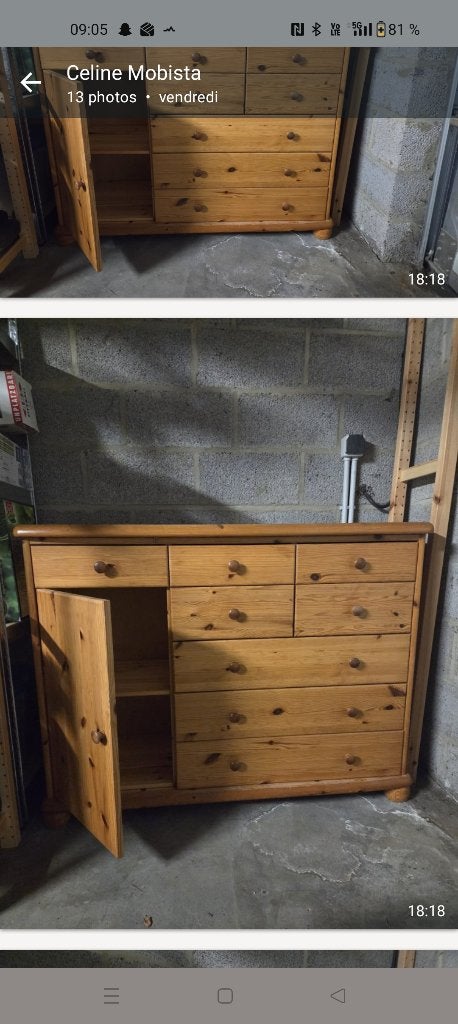 commode en pin massif., Maison & Meubles, 25 à 50 cm, Moins de 100 cm, Enlèvement, Utilisé