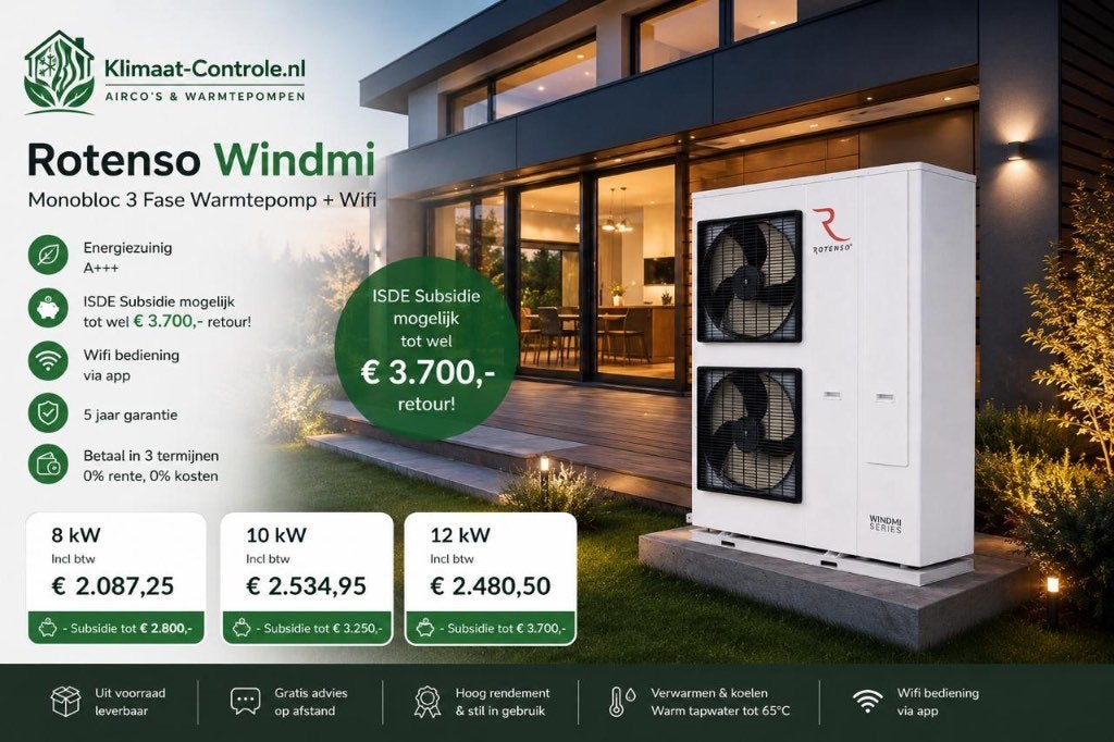 Rotenso Windmi Monobloc Warmtepompen, Ophalen of Verzenden, Nieuw