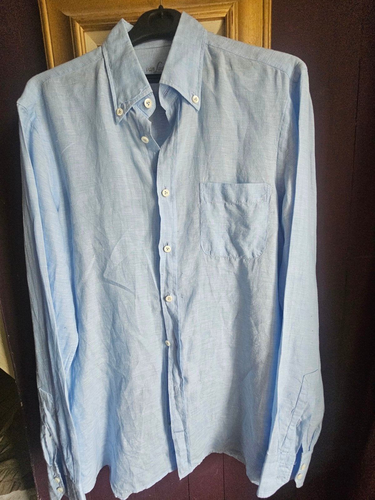 chemise lin bleu clair VAN LAACK Royal/PN €199 - S, Envoi, Comme neuf, Bleu, Van Laack Royal