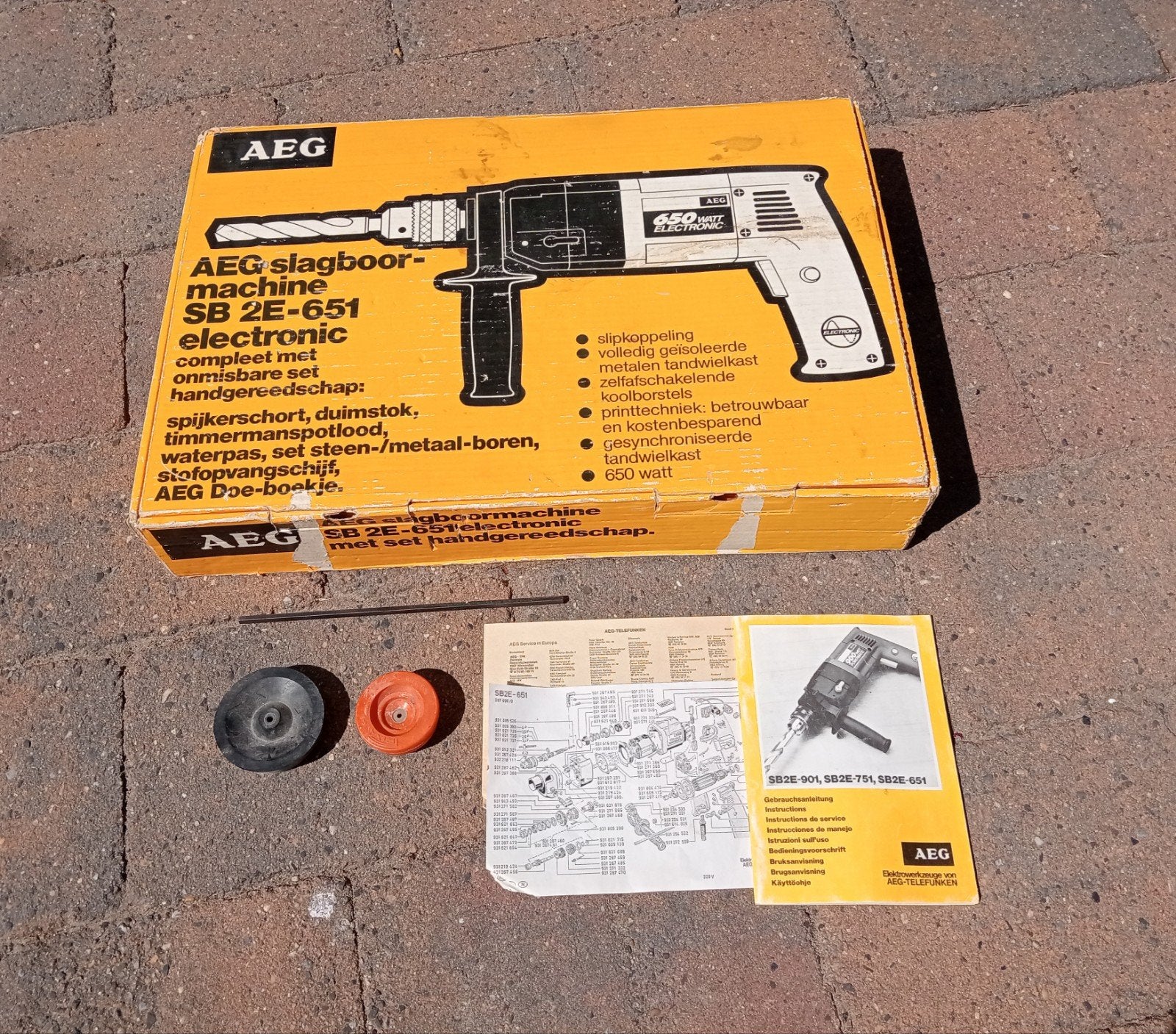 Vintage AEG slagboor machine SB 2E-651 (ALLEEN) DOOS, Doe-het-zelf en Bouw, Verzenden, Gebruikt, Overige merken