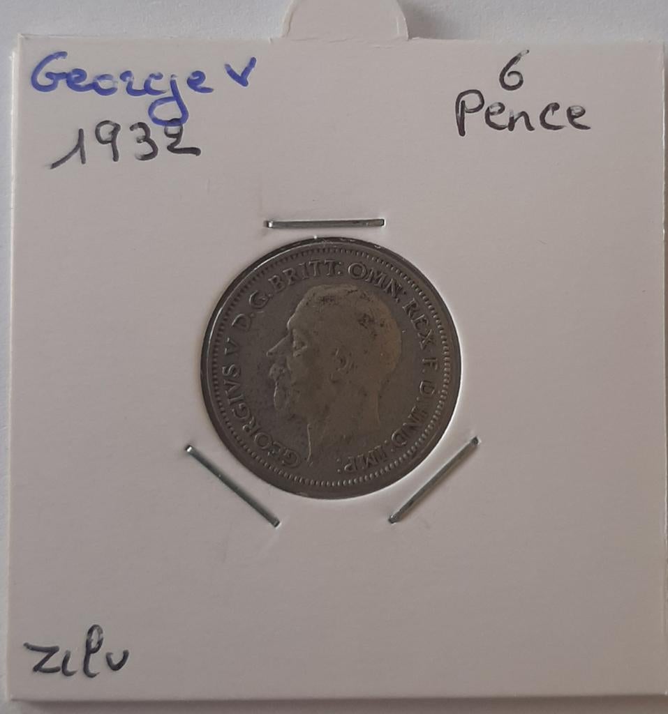 Angleterre George V 6 pence 1932 argent, Envoi, Argent