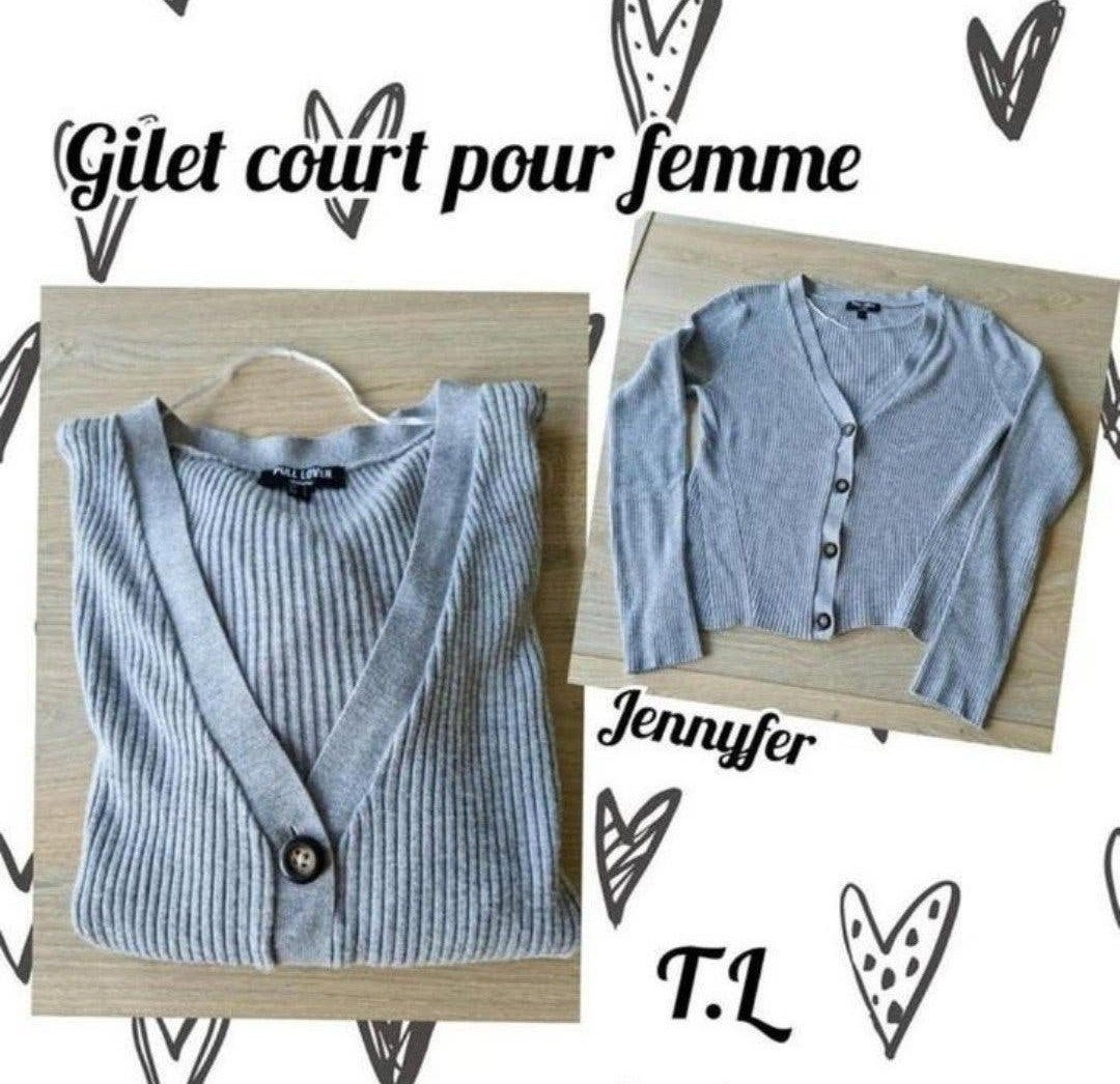 Gilet court ML pour femme-gris-Jennyfer-T.L, Taille 42/44 (L), Gris, Enlèvement ou Envoi, Jennyfer