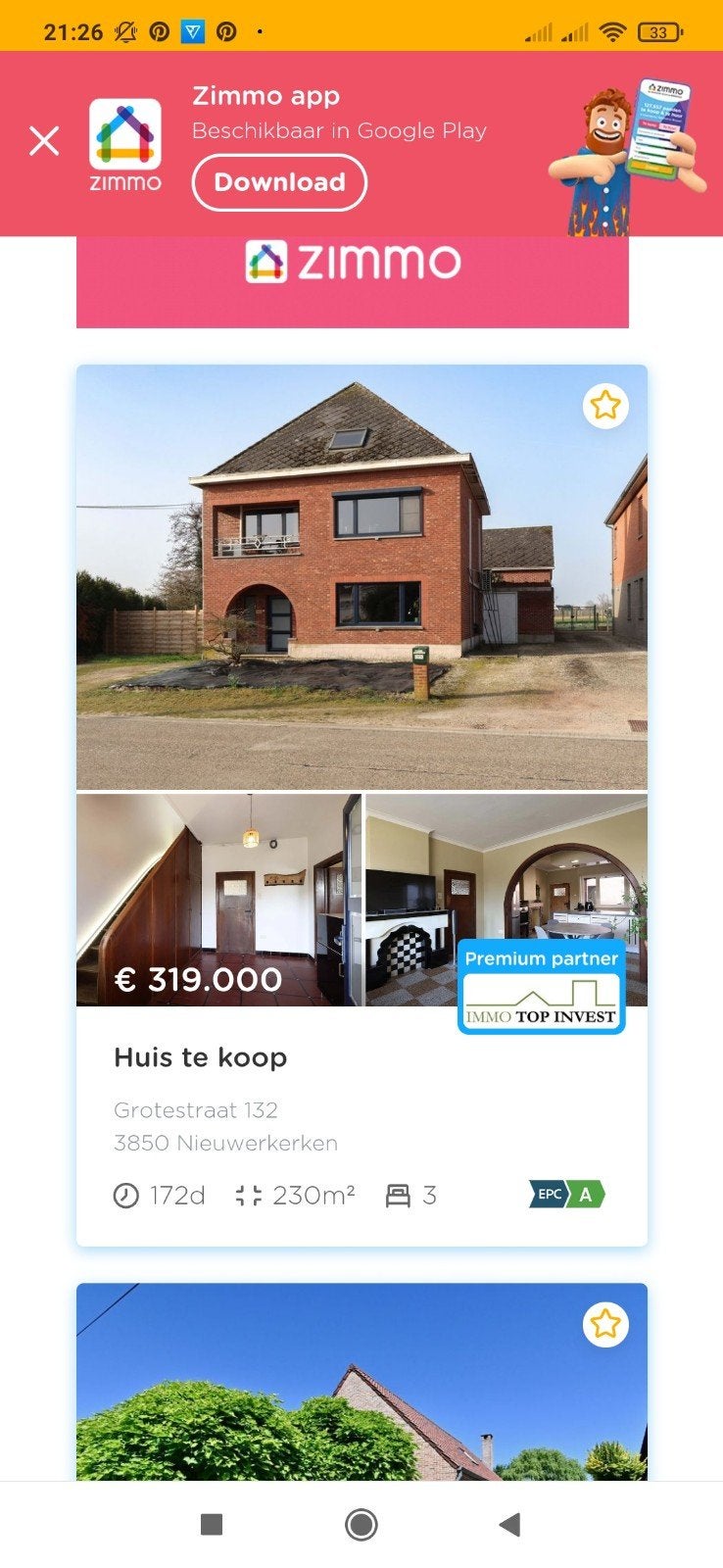 groot huis + grote tuin 319.000, Immo, Wijer, 3 kamers, 1000 tot 1500 m²