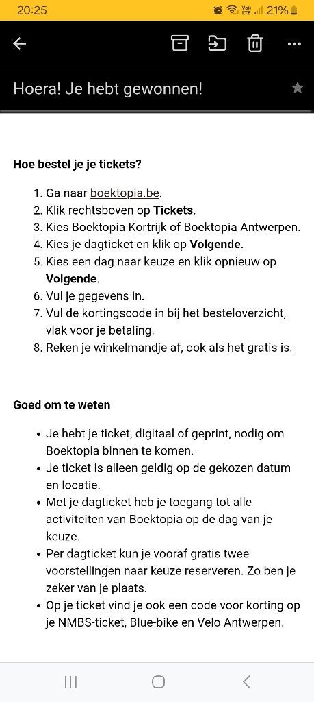 Tickets Boektopia, 2 stuks, Tickets en Kaartjes, Twee personen