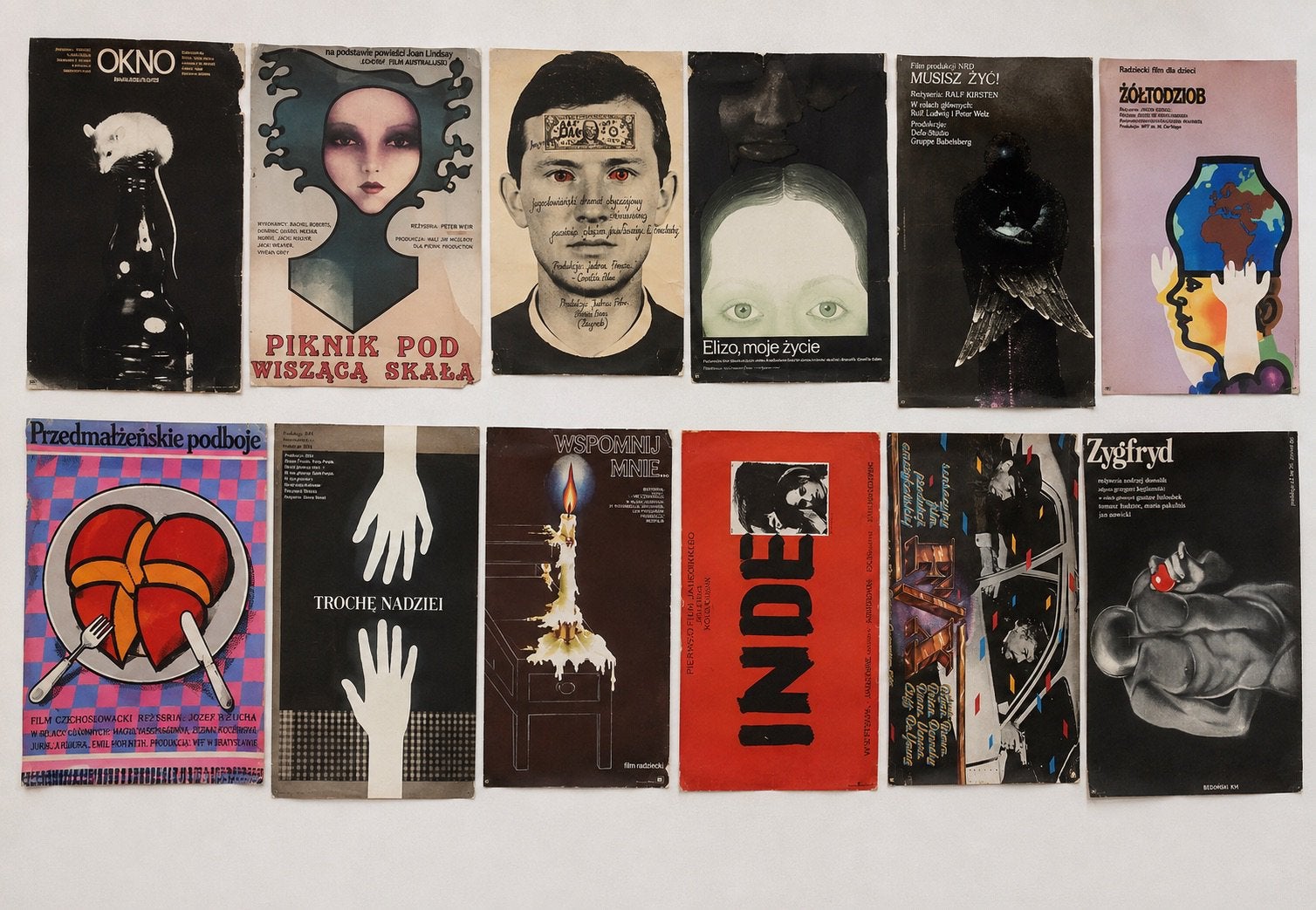 Set van 12 vintage Poolse filmposters, Enlèvement ou Envoi