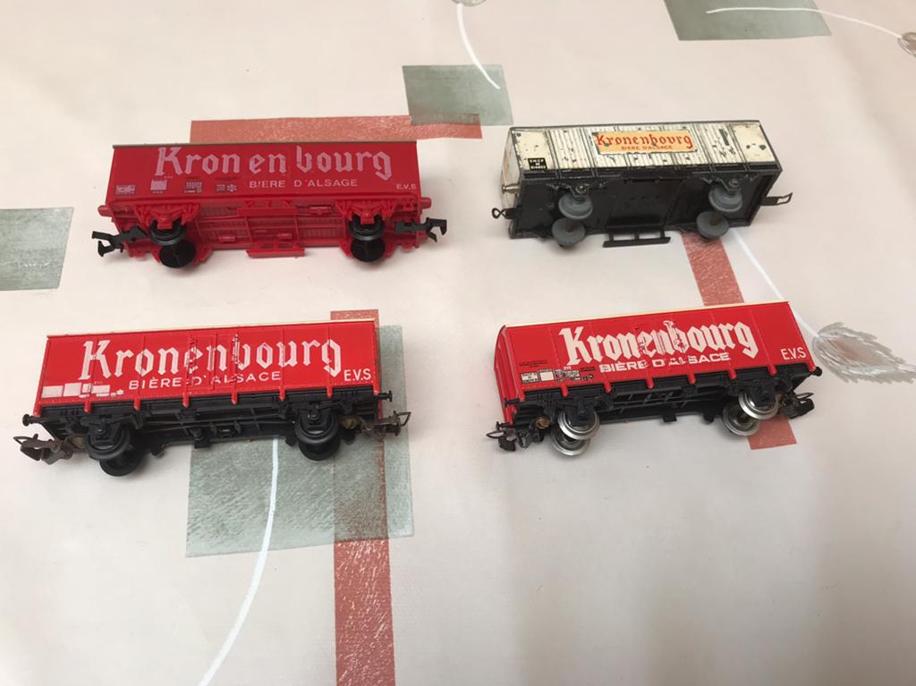 voitures de chemin de fer miniatures, 4 pour 15€, Collections, Enlèvement ou Envoi, Utilisé, Train, Modèle réduit