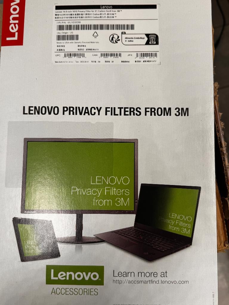 65 Lenovo privacy filters 3M ongeopend, Computers en Software, Ophalen, Refurbished