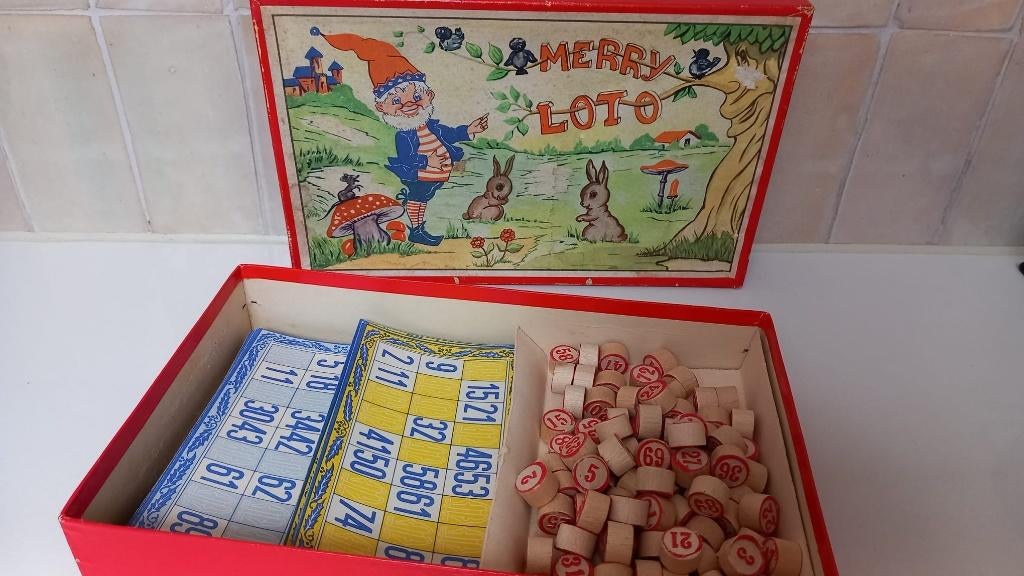 Merry Loto - Vintage kinderspel Bingo, Kinderen en Baby's, Speelgoed | Educatief en Creatief, Zo goed als nieuw, Ophalen