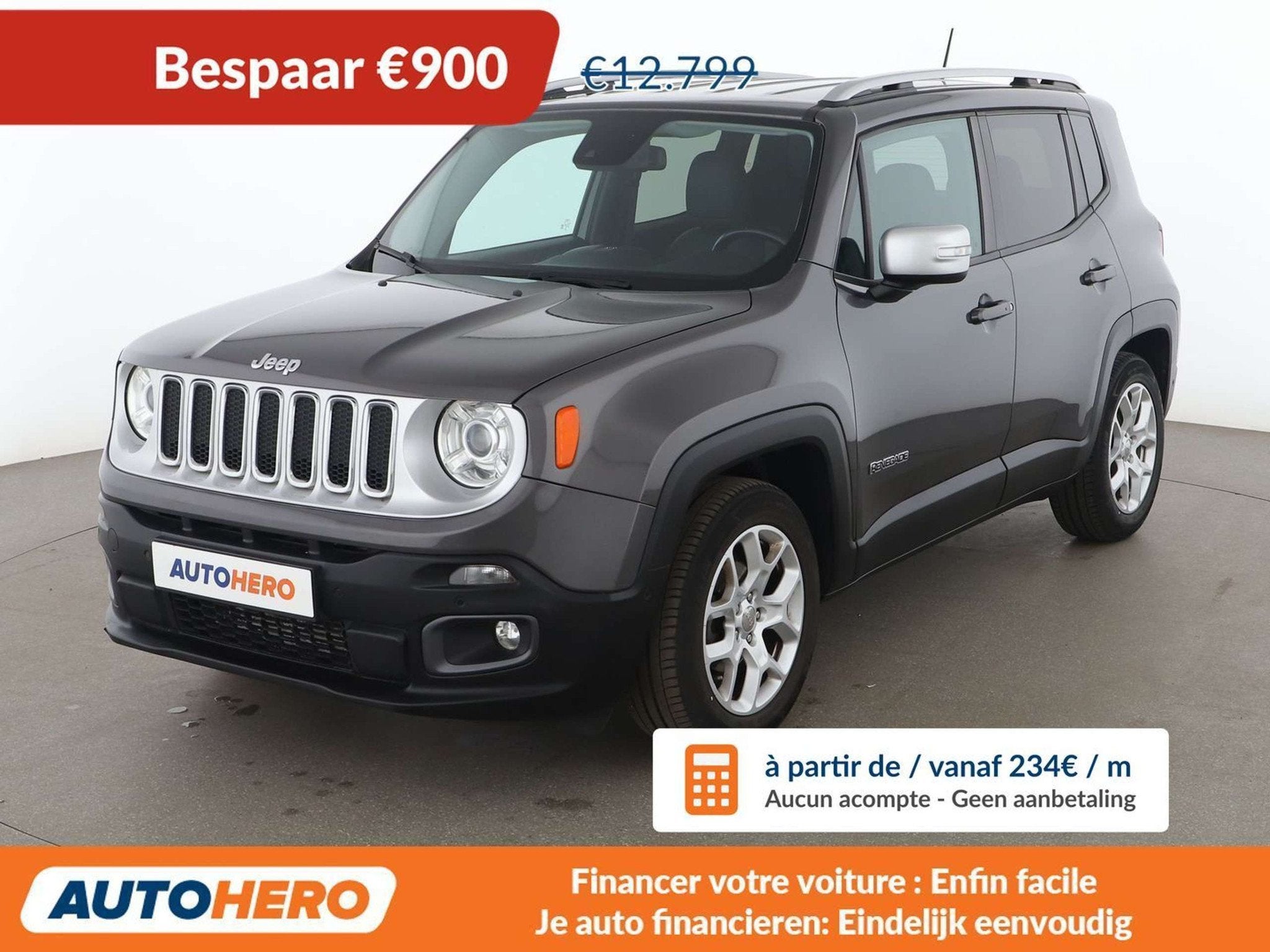 Jeep Renegade 1.4 M-Air Limited FWD (automatique), Autos, Jeep, Argent ou Gris, Achat, 5 portes, 5 places